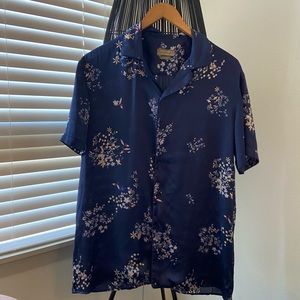 Zara floral button down short sleeves Shirt